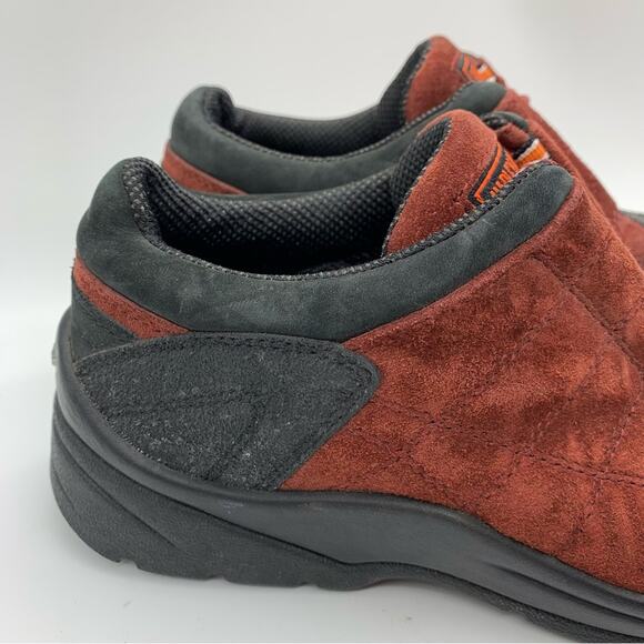 Harley-Davidson Lace Up Motorcycle Riding Sneakers Burnt Red Suede Women's Sz 7 - Picture 2 of 12